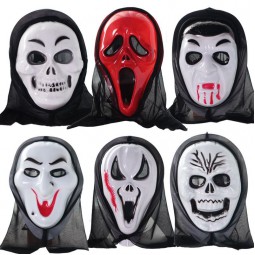 HALLOWEEN PVC MASK WITH HOOD